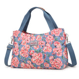 Waterproof Nylon Floral Handbag Women Messenger Bag