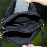 Women National Style Flower Embroidery Canvas Shoulder Bag
