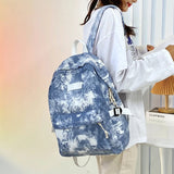 Tie Dye Nylon Backpack for Teenage Girls