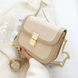 Women PU Leather Chains Shoulder Bags Handbags Small Flap Crossbody Bags