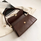 Women PU Leather Retro Shoulder Bags Stylish Simplicity Handbags