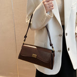 Women PU Leather Retro Shoulder Bags Stylish Simplicity Handbags
