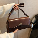 Women PU Leather Retro Shoulder Bags Stylish Simplicity Handbags