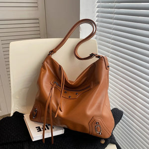 Women Retro Boston Tote Bag Messenger Handbag High PU Leather Shoulder Bag