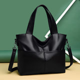 Women Retro Tote Bag Soft PU Leather Shoulder Bag