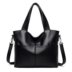 Women Retro Tote Bag Soft PU Leather Shoulder Bag