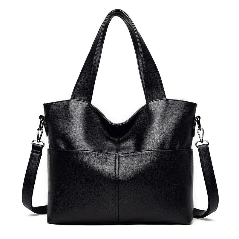 Women Retro Tote Bag Soft PU Leather Shoulder Bag