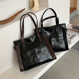 Women Retro Tote Bag Messenger Handbag High Soft PU Leather Shoulder Bag