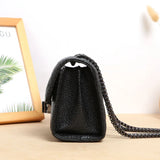 Women Rhombus Chain Bag Pure Leather Handbag Large Capacity Crossbody Wallet