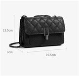 Women Rhombus Chain Bag Pure Leather Handbag Large Capacity Crossbody Wallet