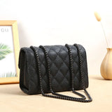 Women Rhombus Chain Bag Pure Leather Handbag Large Capacity Crossbody Wallet