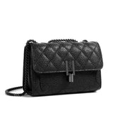 Women Rhombus Chain Bag Pure Leather Handbag Large Capacity Crossbody Wallet