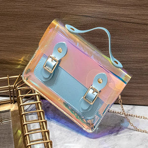 Women Shoulder Bag Laser Transparent Crossbody Bags Chain Messenger Bag