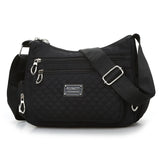 Women Shoulder Bag Nylon Crossbody Bags Female Waterproof Plaid Messenger Bag