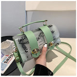 Women PVC Transparent Graffiti Shoulder Bag