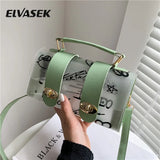 Women PVC Transparent Graffiti Shoulder Bag
