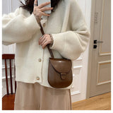 Women Shoulder Crossbody Bag Small Retro Horseshoe Packet Strap