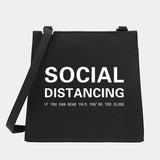 Women Shoulder Messenger Crossbody Tote Bag Text Pattern Small Square Bags