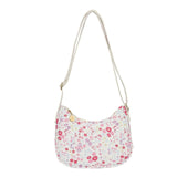 Women Small Shoulder Bags Flowers Handbag Canvas Tote Chain Underarm Bag