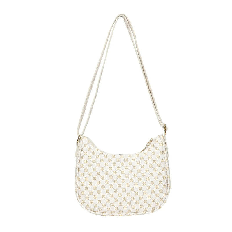 Women Small Shoulder Bags Flowers Handbag Canvas Tote Chain Underarm Bag