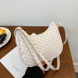 Women Small Shoulder Bags Flowers Handbag Canvas Tote Chain Underarm Bag