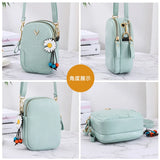 Soft Leather Zipper Crossbody Bag Large Capacity Single Shoulder Wallet