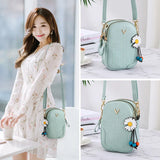 Soft Leather Zipper Crossbody Bag Large Capacity Single Shoulder Wallet