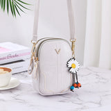 Soft Leather Zipper Crossbody Bag Large Capacity Single Shoulder Wallet