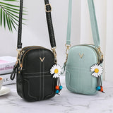 Soft Leather Zipper Crossbody Bag Large Capacity Single Shoulder Wallet