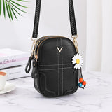 Soft Leather Zipper Crossbody Bag Large Capacity Single Shoulder Wallet