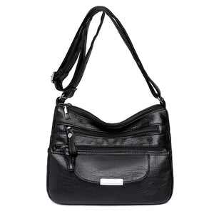 Women PU Leather Shoulder Bags Classic Sequined Messenger Bag