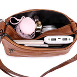 Women PU Leather Shoulder Bags Classic Sequined Messenger Bag