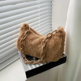 Soft Plush Shoulder Bag Acrylic Chain Fluffy Bags