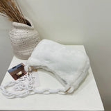Soft Plush Shoulder Bag Acrylic Chain Fluffy Bags
