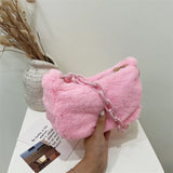 Soft Plush Shoulder Bag Acrylic Chain Fluffy Bags