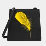Women Square Bags Shoulder Crossbody Feather Pattern Casual Tote Messenger Bag