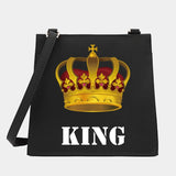 Women Square Bags Shoulder Crossbody King&Queen Series Pattern Tote Messenger Ba
