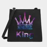 Women Square Bags Shoulder Crossbody King&Queen Series Pattern Tote Messenger Ba