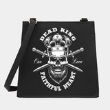 Women Square Bags Shoulder Crossbody King&Queen Series Pattern Tote Messenger Ba