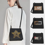 Leopard Pattern Square Shoulder Bag Crossbody Tote Messenger Shopping Purse