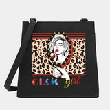 Leopard Pattern Square Shoulder Bag Crossbody Tote Messenger Shopping Purse