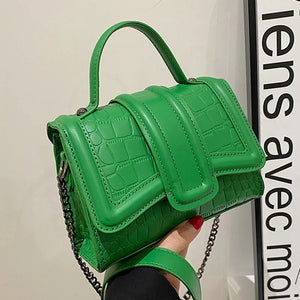 Stone Pattern Leather Shoulder Bag Party Clutch Messenger Lady Handbag