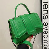 Stone Pattern Leather Shoulder Bag Party Clutch Messenger Lady Handbag