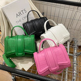 Stone Pattern Leather Shoulder Bag Party Clutch Messenger Lady Handbag