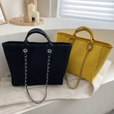 Women Tote Bag Canvas Large Handbag Chains Shoulder Bags