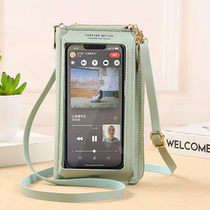Women Transparent Shoulder Bag Mini Wallet Anti Theft Zipper Messenger Bags