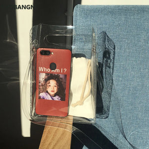 Women Transparent Handbag Crossbody Shoulder Bag Lady Jelly Tote