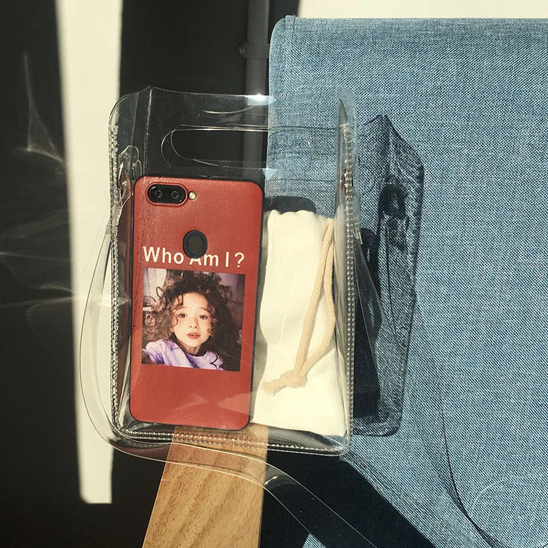 Women Transparent Handbag Crossbody Shoulder Bag Lady Jelly Tote