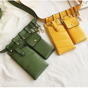 Women Waist Bag Leather Waist Belt Bag Crossbody Chest Bags Girl Fanny Pack
