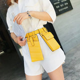 Women Waist Bag Leather Waist Belt Bag Crossbody Chest Bags Girl Fanny Pack